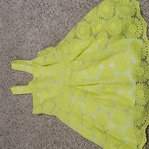 Girls size 12 yellow floral dress